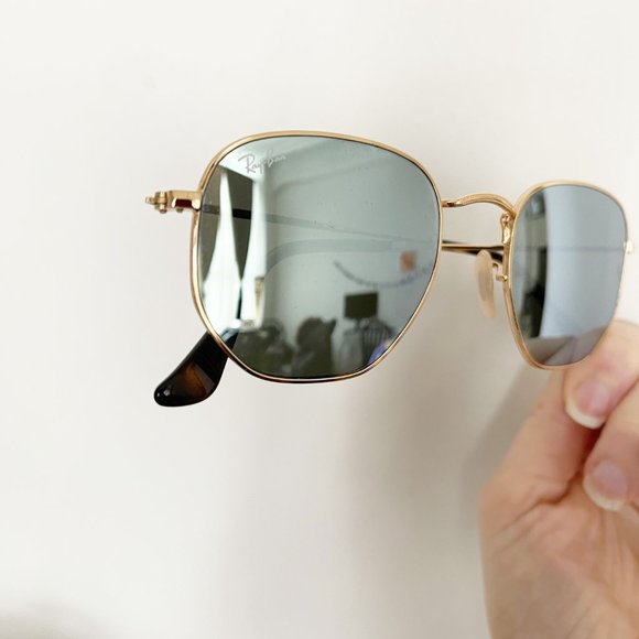 ✨ NWOT Gold Hexagonal Sunglasses | Ray-Ban - Picture 3 of 8